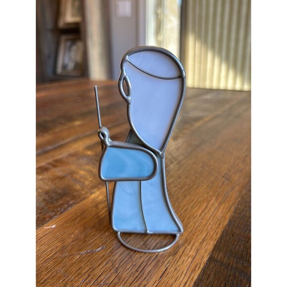 Vintage Stained Glass Nativity Scene With Angels & Star - Picture 10 of 16